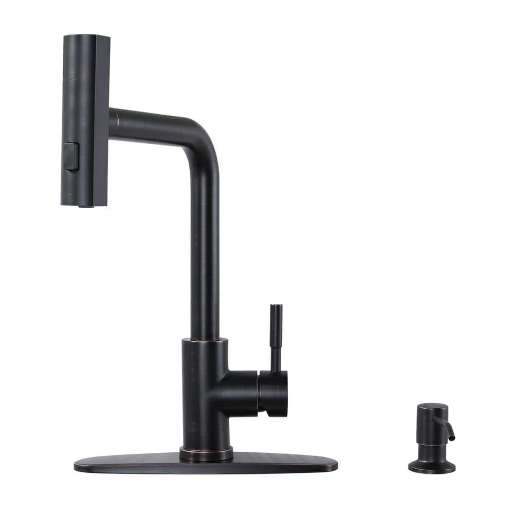 Single-Handle High Arc Pull Down Sprayer Kitchen Faucet with Deckplate in Oil Rubbed Bronze price history on PriceWatchPro