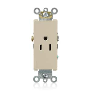 Decora Plus 15 Amp 125 Volt Single Outlet/Receptacle, Ivory (1-Pack) 16241-I