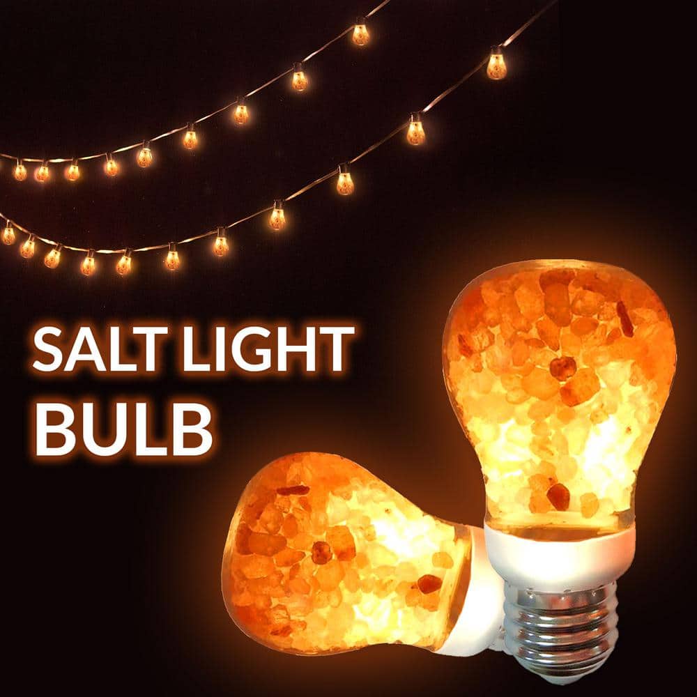 Natural Himalayan Salt Lamp with Warm Amber Glow and Dimmer Switch