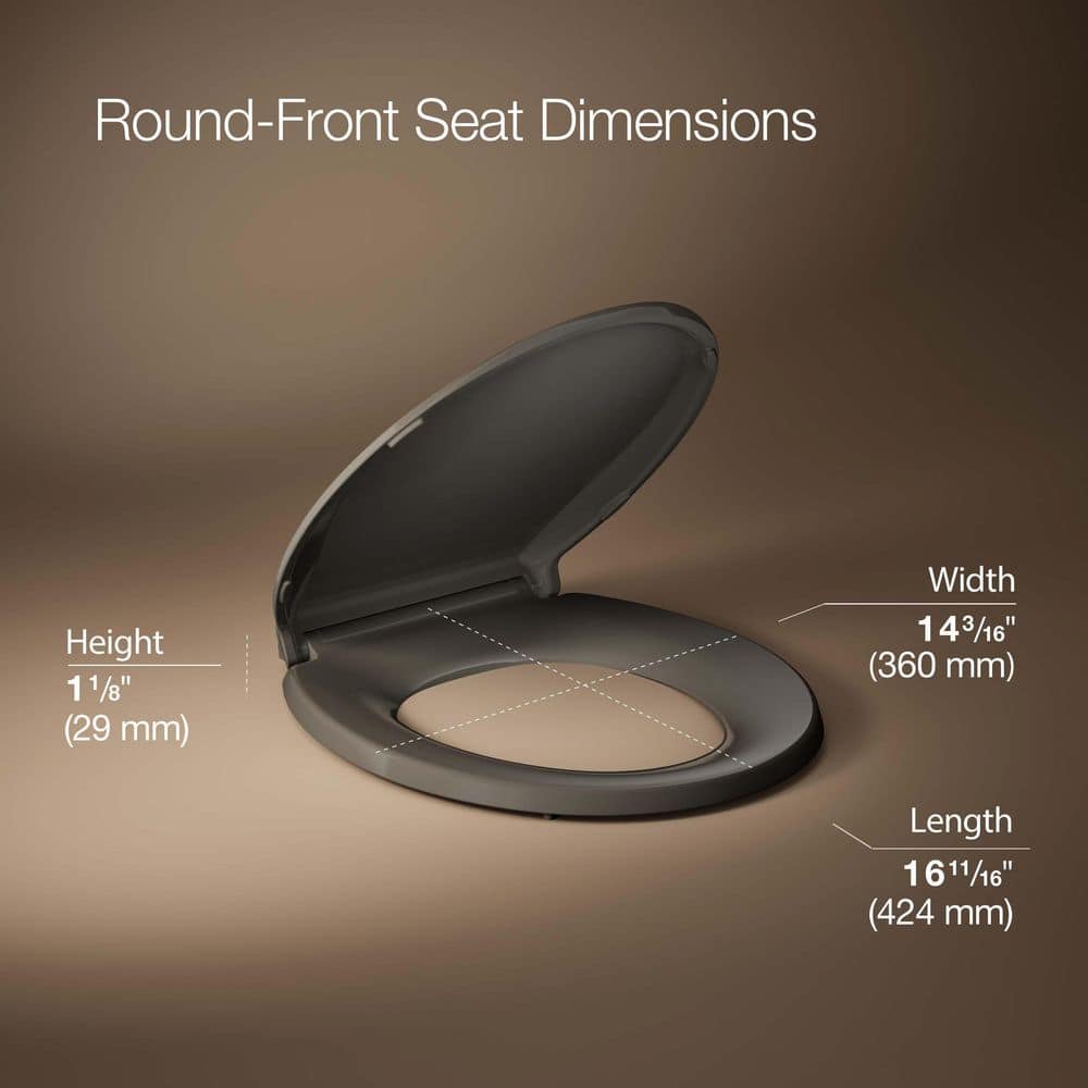 Cashmere Round-Front Toilet Seat with Quiet-Close Lid