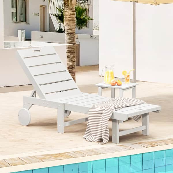 LUE BONA Chaise Lounge Chairs Set With Table, 3-Piece, 79