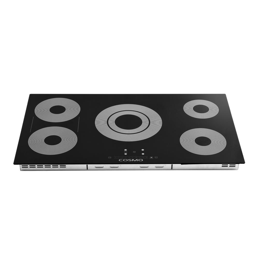 Cosmo 36-Inch Black Ceramic Glass Cooktop with 5 Burners