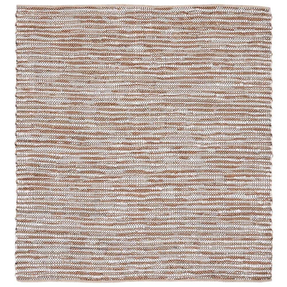 Vintage Leather 6 ft. x 6 ft. Beige/Ivory Striped Square Area Rug price history on PriceWatchPro