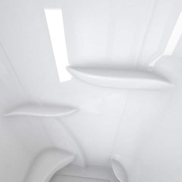 Lomita 4836 Steam Shower Enclosure in White, Right Drain, Brushed Nickel