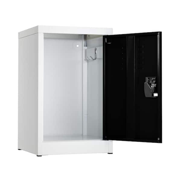 629-Series 24 in. H 1-Tier Steel Storage Locker Free Standing Cabinets for Home, School, Gym in Black