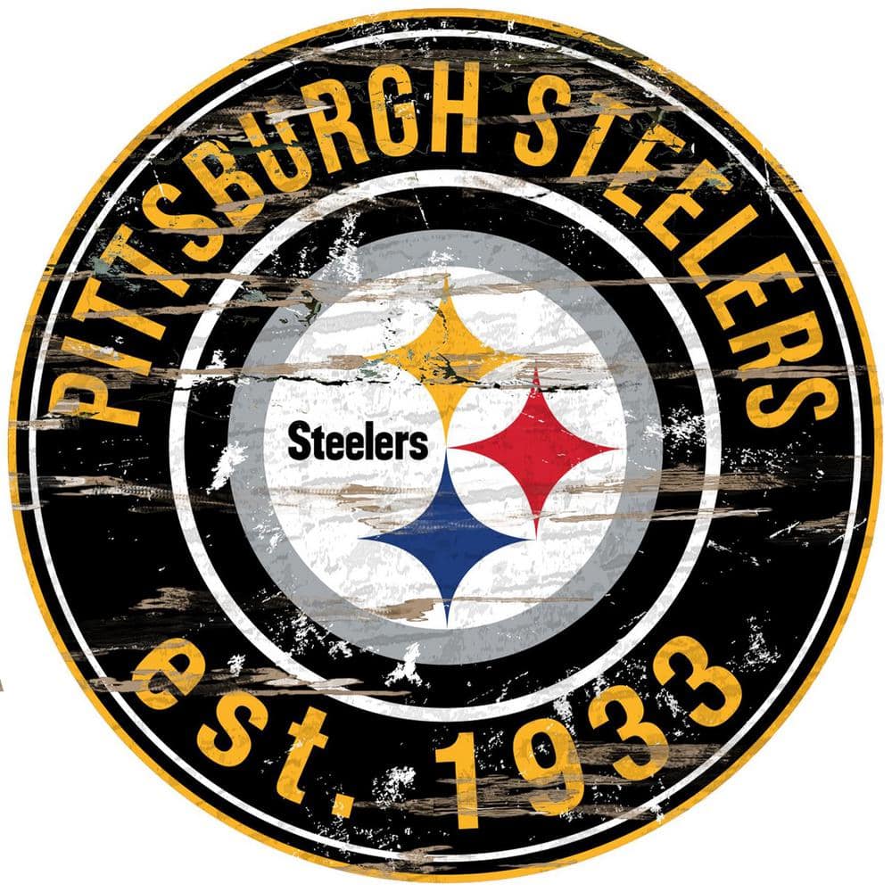 Adventure Furniture 24' NFL Pittsburgh Steelers Round Distressed