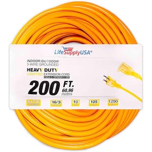 200 ft. 10/3 SJT Lighted End Extension Cord 10 Amp, 125-Volt, 1250-Watt, Super Heavy-Duty Outdoor Jacket (5-Pack)