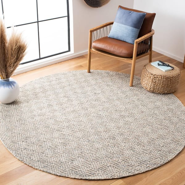 Natura 8 ft. x 8 ft. Camel/Gray Geometric Round Rug