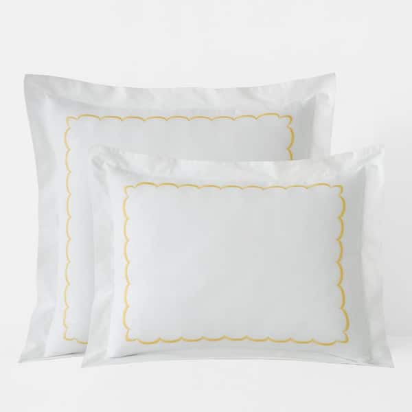 Legends Hotel Embroidered Scallop Geometric Cotton Percale Sham