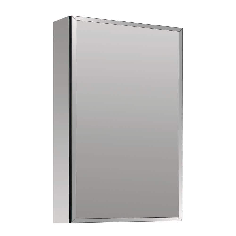 FHL FINE HOME LIVING 15 in. x 26 in. Silver Surface Mount Medicine