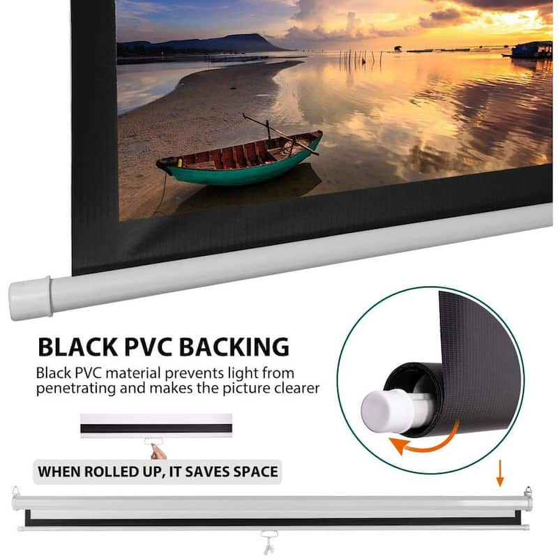 100 in. Manual Pull Down Projector Screen