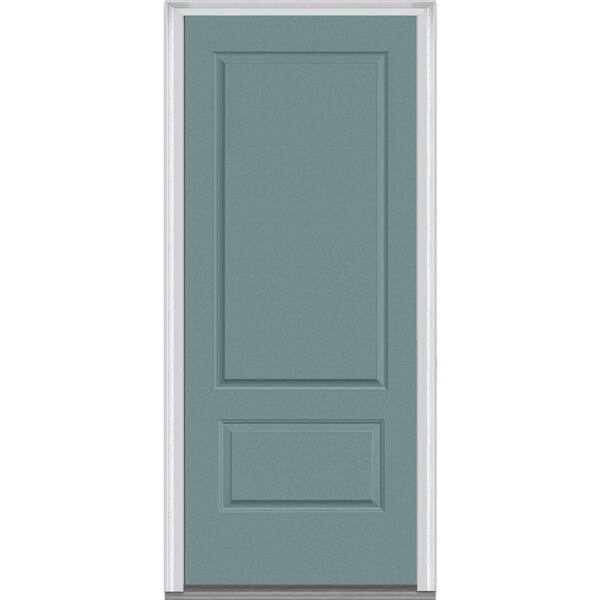 MMI Door 36 in. x 80 in. Right-Hand Inswing 2-Panel Classic Painted Fiberglass Smooth Prehung Front Door
