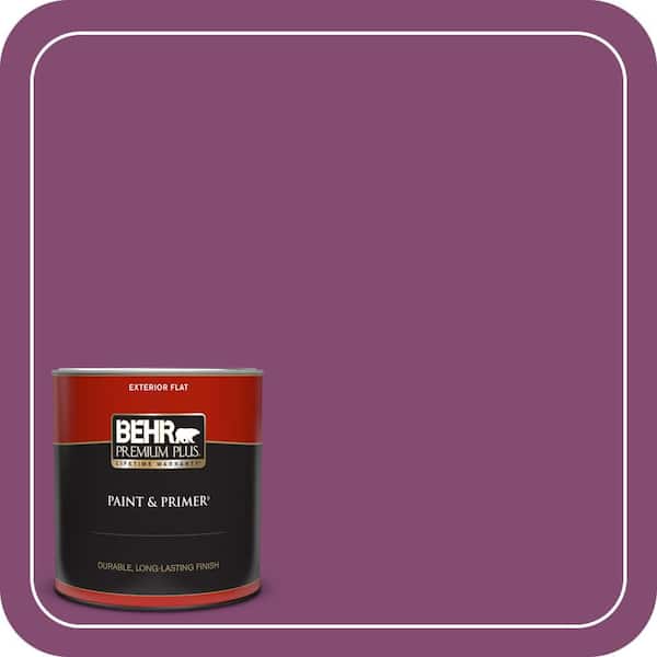 BEHR PREMIUM PLUS 1 qt. #680B-7 Sugar Plum Flat Exterior Paint & Primer