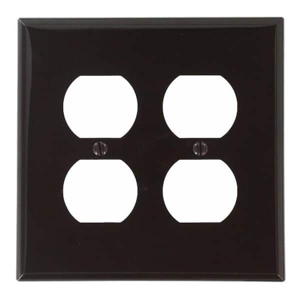 Leviton Brown 2-Gang 1-Toggle/2-Duplex Wall Plate (1-Pack)