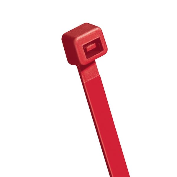 14 in. Extreme Heat and Cold Resistant UL21 Listed Cable Zip Ties (100-Pack) (Red)