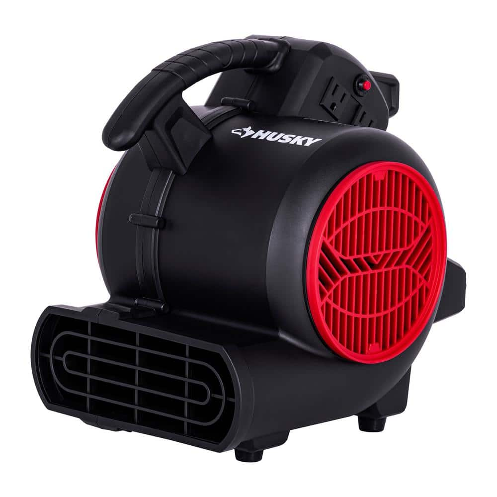 Husky 1/5 HP 6.89 in. 3-Speed Blower Fan in Black with Extended Timer