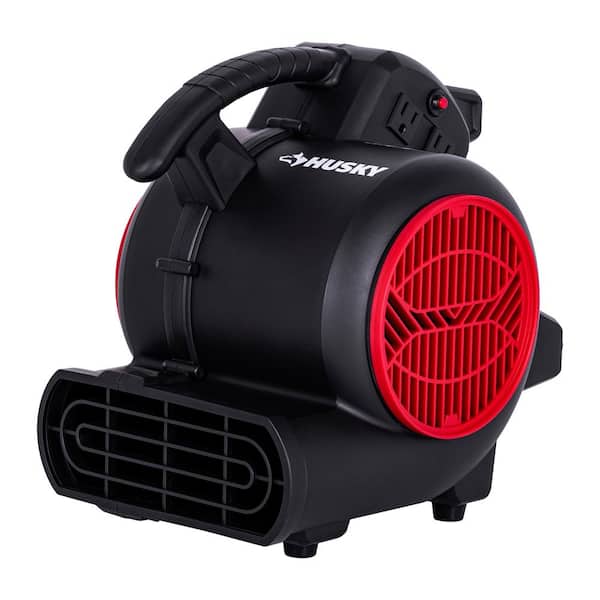 1/5 HP 6.89 in. 3-Speed 3-Position Blower Fan Air Mover in Black for Ventilation, Flood, Carpet and Jobsite Drying Tasks