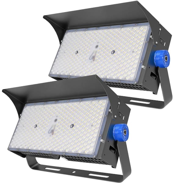 WYZM 1000-Watt equivalent 36000 Lumens 120° Black LED Stadium Light 4000K LED Flood Light IP65 (2-Pack)