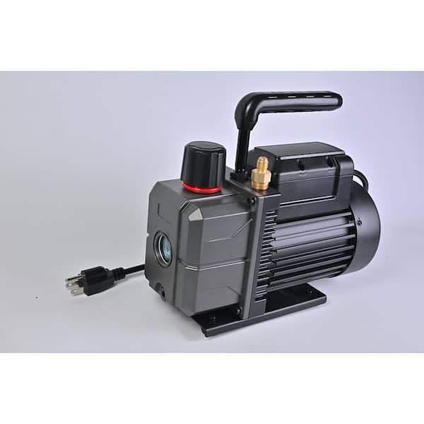 4.5 CFM 1/3 HP HVAC Vacuum Pump and Manifold Gauge Set with Can Tap for AC Refrigerant Charging