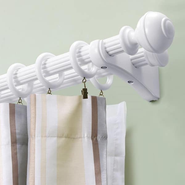 Lumi White Wood Curtain Rings With Clips Set Of 7 138ringwh7 The