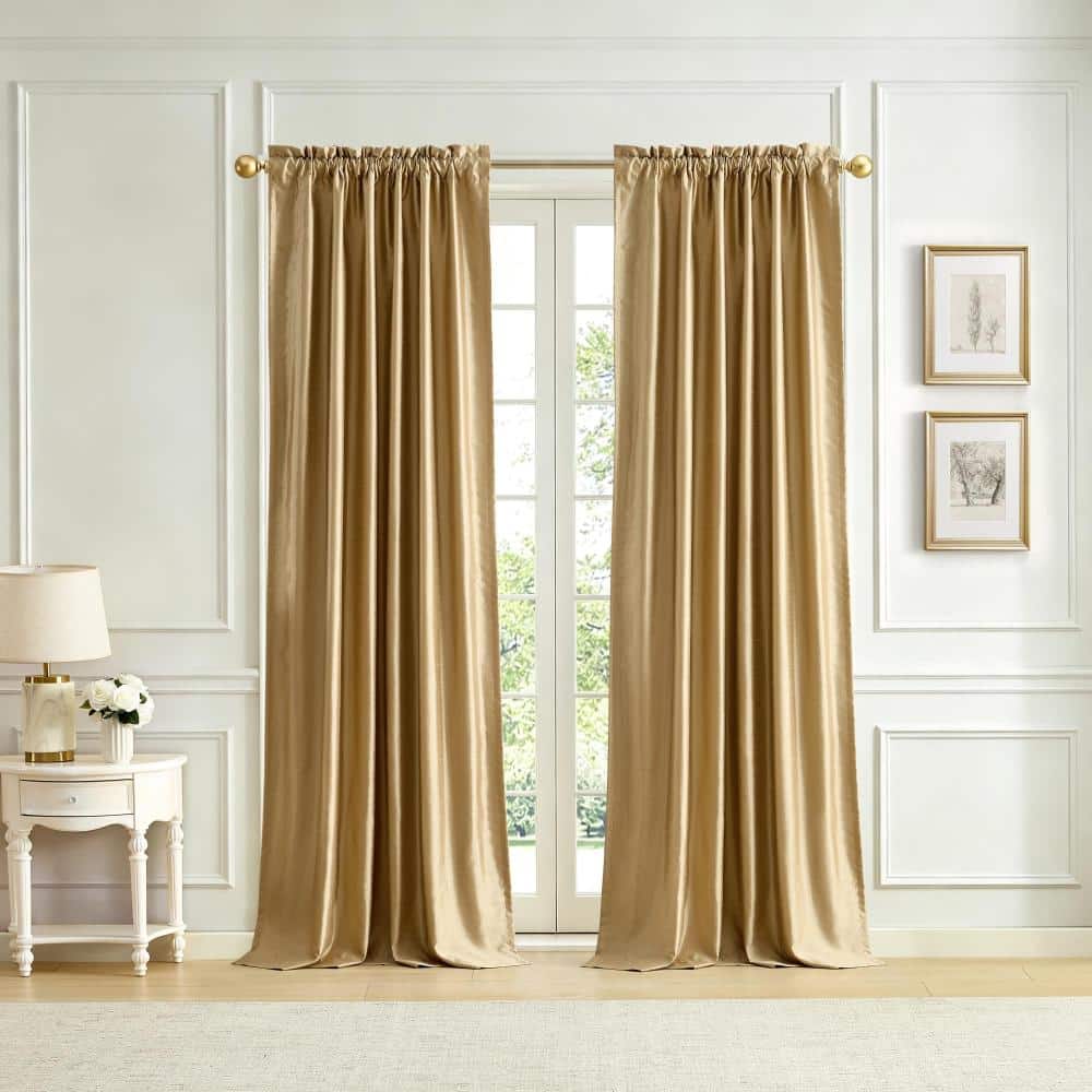 "Imperial Faux Silk Window Curtain, Gold - 52""W x 84""L" price history on PriceWatchPro