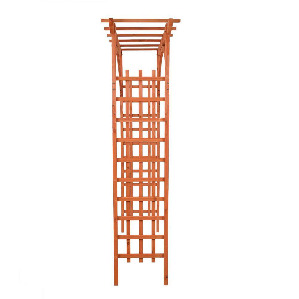 Traditional Brown Fir Wood Garden Arbor with Arch Design