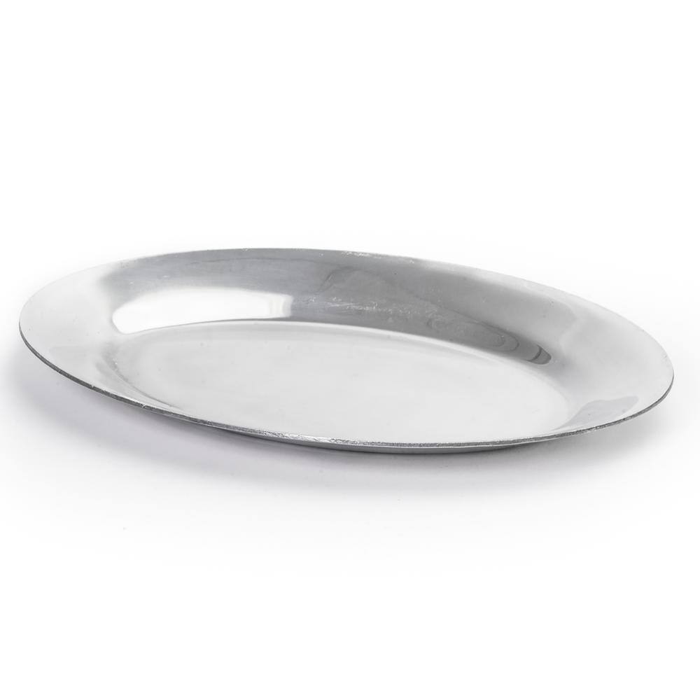 8.5 in. Stainless Steel Cast Aluminum Commercial Sizzling Oval Platter