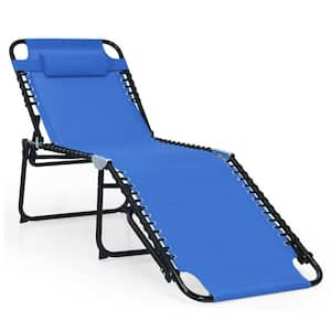 VINGLI Black Folding Metal 4 Position Outdoor Lounge Chair Patio Chaise  Lounge Recliner for Sunbathing with Canopy VL-G58000084 - The Home Depot