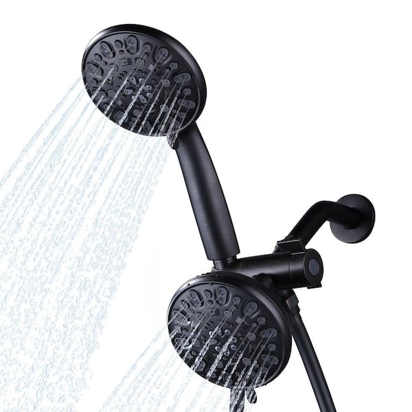 IVIGA 7-Spray 4.5 in. Round Wall Mount Fixed and Handheld Shower Head 1.75 GPM in Oil Rubbed Bronze