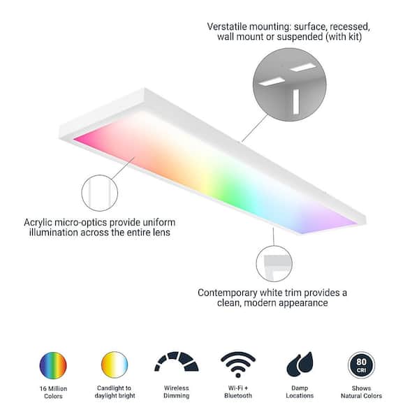 Metalux MMS 1 x 4 Smart Wi-Fi LED Panel Light with WiZ Pro, Full