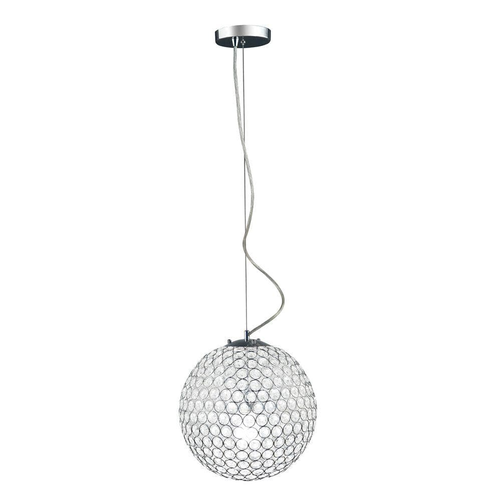 Elipse Chrome Genuine Crystal Ball Sphere Pendant