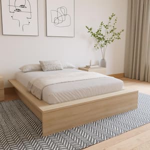 James Beige Frame Full Size Platform Bed