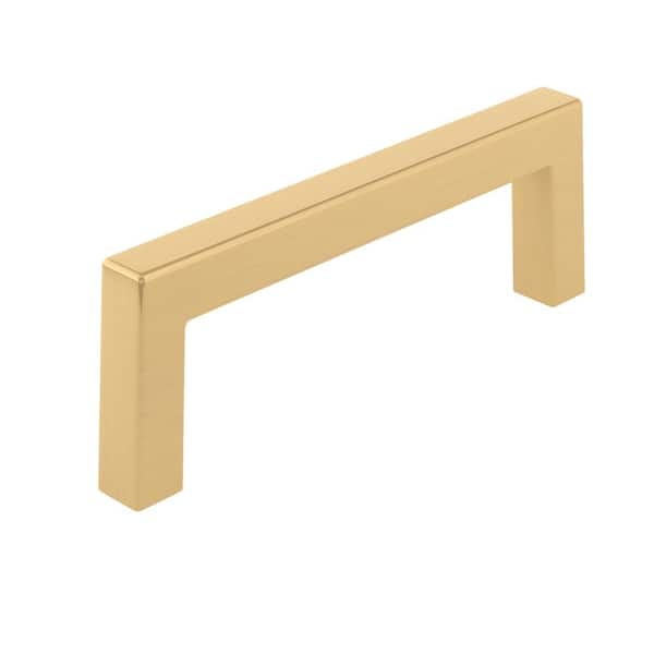 Richelieu Hardware Lambton Collection 3 3/4 in. (96 mm) Aurum Brushed Gold Modern Rectangular Cabinet Bar Pull