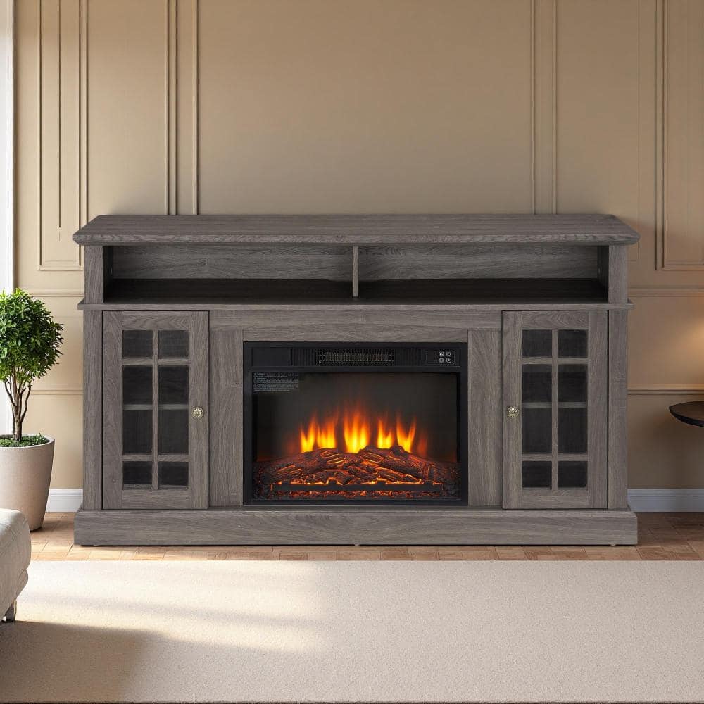 58.25 inch Fireplace TV Stand for TVs Up to 65 in. with 23 in. Electric Fireplace Insert,Remote Control,1400 W,4777 BTU price history on PriceWatchPro