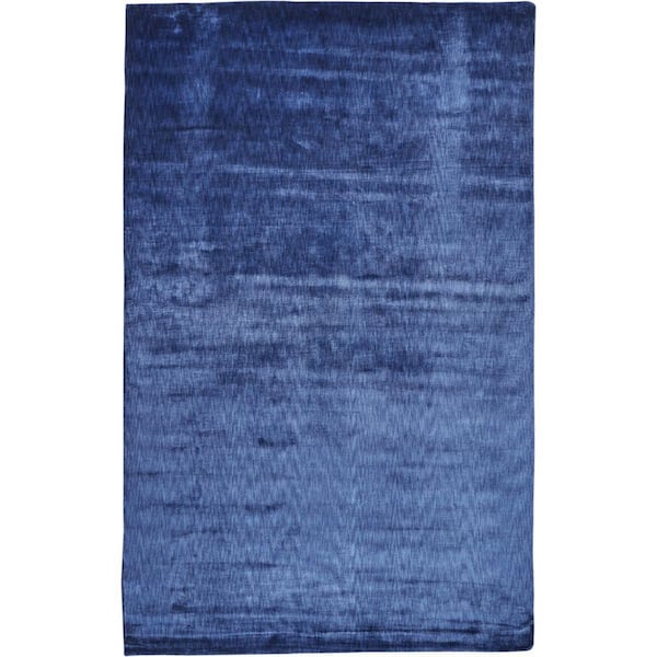 HomeRoots 6 x 9 Blue Chevron Area Rug