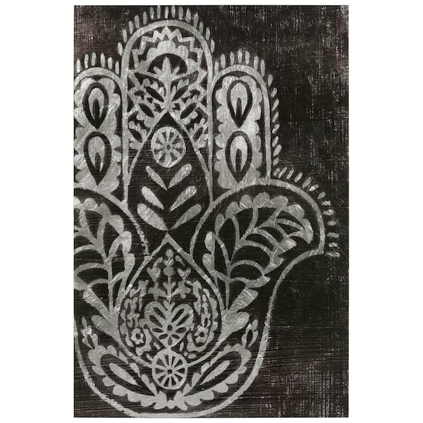 Empire Art Direct Hamas Culture Unframed Symbols and Shapes Reverse Printed on Tempered Glass with Silver Leaf Wall Art 48 in. x 32 in.