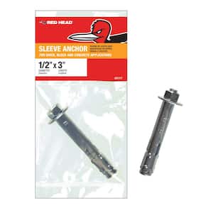1/2 in. x 3 in. Zinc-Plated Steel Hex-Nut-Head Sleeve Anchor