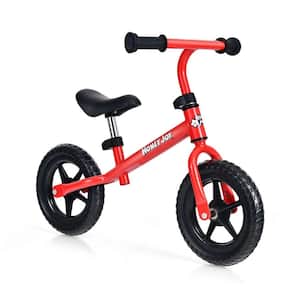 10 in. Kids No Pedal Balance Bike with 360° Rotatable Handlebar for 30-Months to 5-Years Old, Red