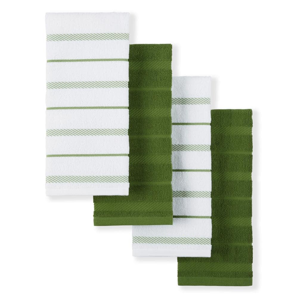 KitchenAid Stripe Gingham Matcha Green Cotton Kitchen Towel (Set of 3)  ST015488TDKA 006 - The Home Depot