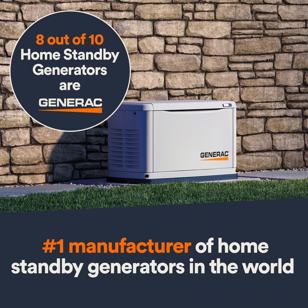 Generac 7.5kW Bisque Steel Standby Generator with Transfer Switch
