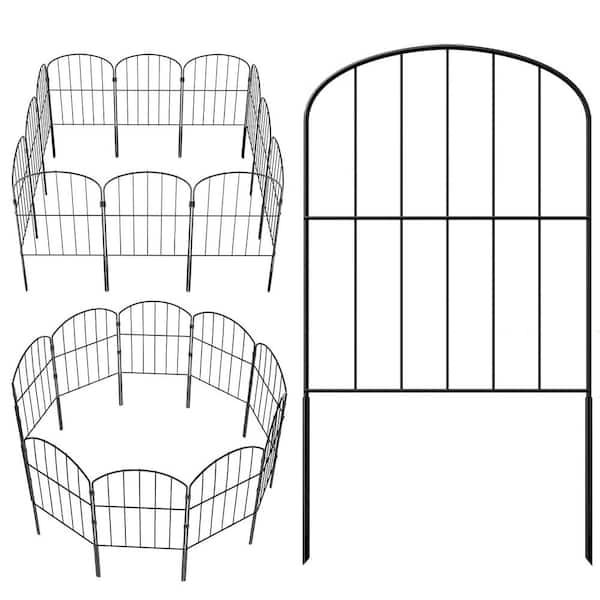 ATENGNES 24 in. Patio Rustproof Metal Wire Panel Border Animal Barrier Decorative Garden Fence for Flower Edging (10 Pack)
