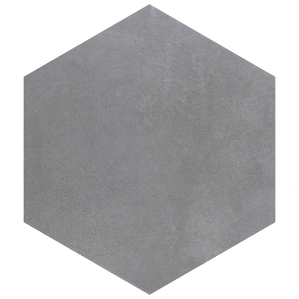 Merola Tile Industrial Hex Silver 8-1/2 in. x 9-7/8 in. Porcelain Floor and Wall Take Home Tile Sample