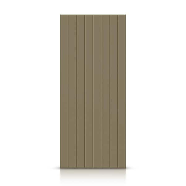 CALHOME 30 in. x 80 in. Hollow Core Olive Green Stained Composite MDF ...