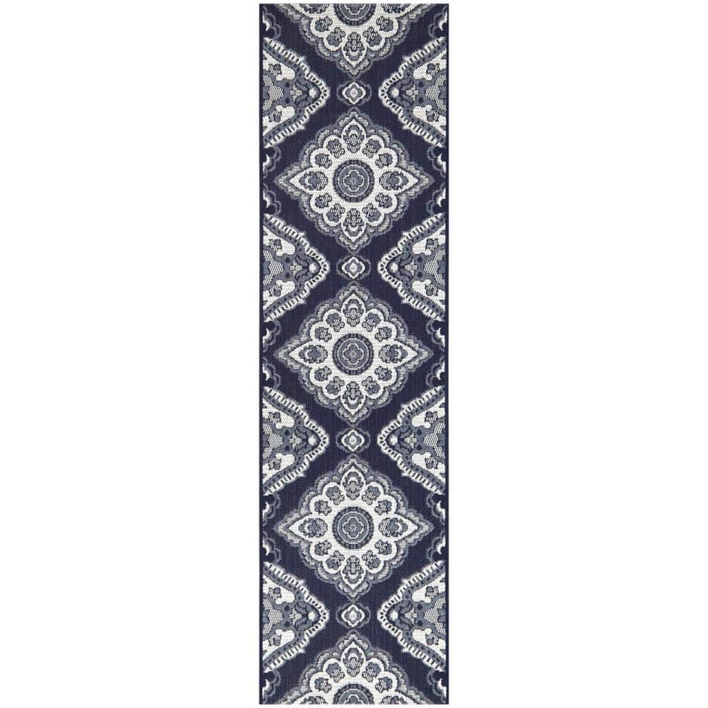 Oak Hill Navy Doormat 2 ft. x 7 ft. Medallion Indoor/Outdoor Area Rug price history on PriceWatchPro