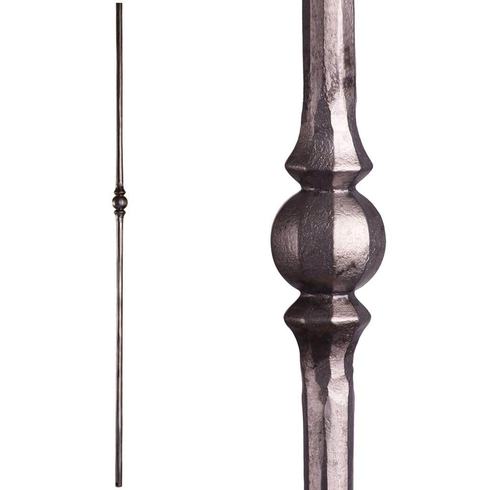 Tuscan Round Hammered 44 in. x 0.5625 in. Satin Clear Single Sphere Solid Wrought Iron Baluster price history on PriceWatchPro