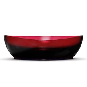 Wine Red Solid Surface Oval Vessel Sink