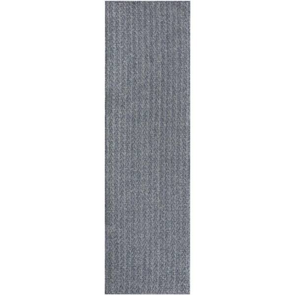 Tulum Denim 2 ft. x 8 ft. All-Over Design Contemporary Runner Area Rug