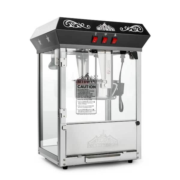 Olde Midway 640 W 6 oz. Black Bar Style Popcorn Machine CON-POP-600-BLK -  The Home Depot