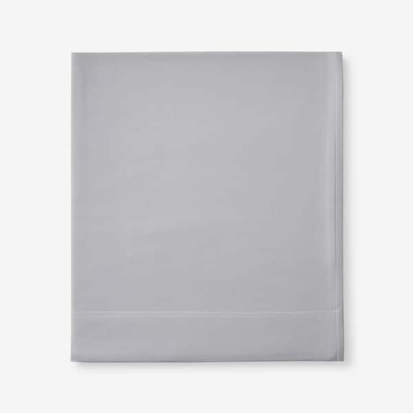 The Company Store Legends Luxury Velvet Deep Pocket Steel Gray Flannel Queen Flat Sheet