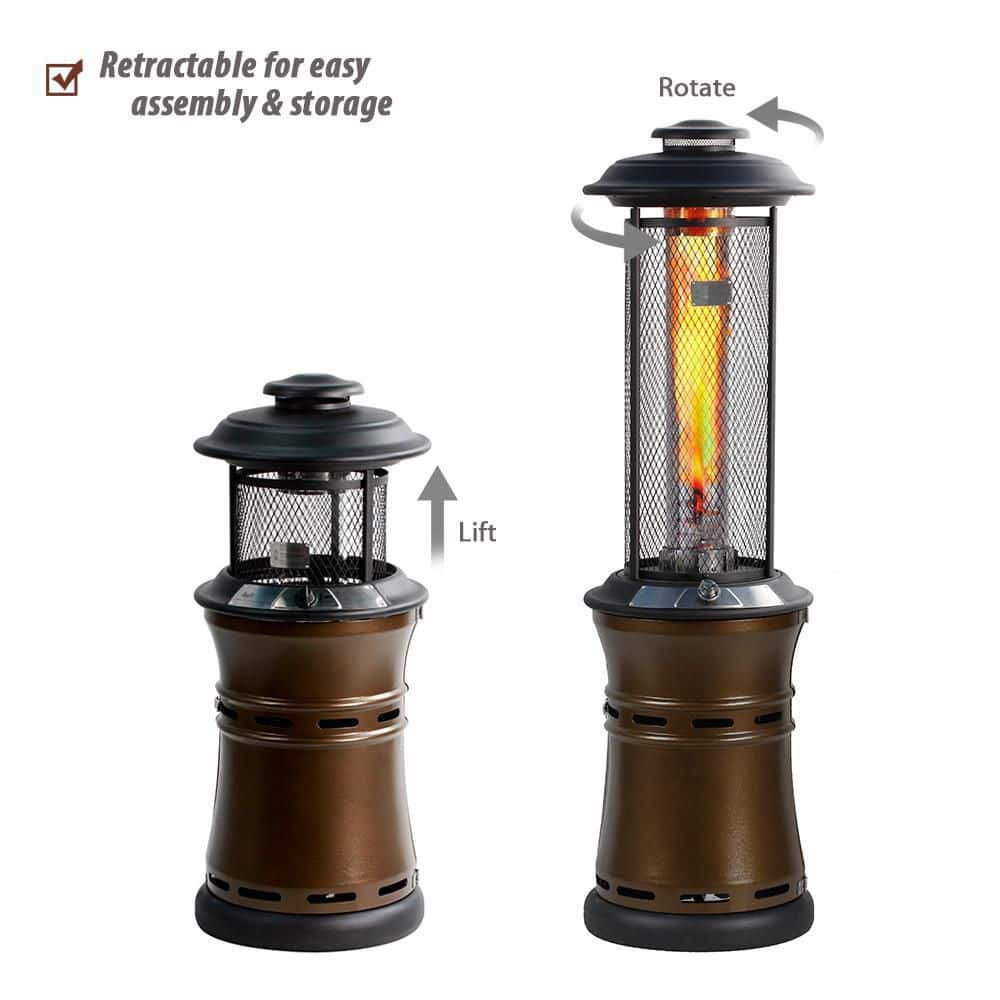 Bronze 36,000 BTU Propane Outdoor Patio Heater with Dancing Flame